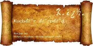 Kuchár Árpád névjegykártya