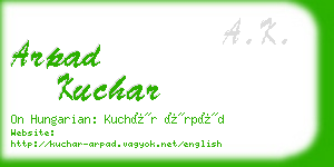 arpad kuchar business card